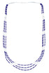Lapis 3-Strand Bead Liquid Silver Necklace KX120935