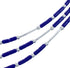 Lapis 3-Strand Bead Liquid Silver Necklace KX120935