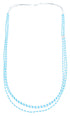 Turquoise Heishi Bead Liquid Silver 3-Strand Necklace KX120936