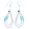 Blue Turquoise Liquid Silver Waterfall Hook Dangle Bead Earrings KX120942