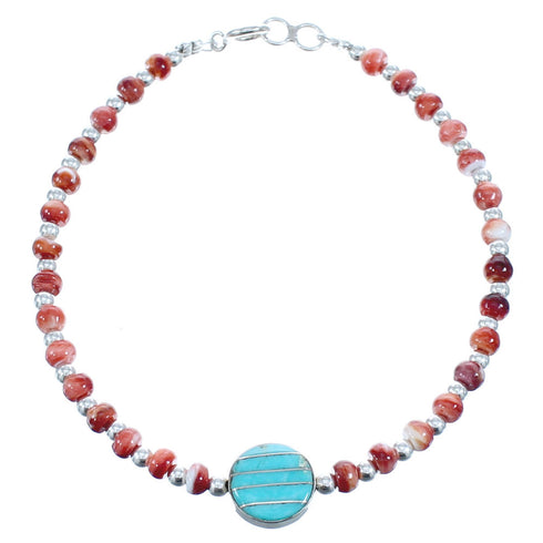 Sterling Silver Oyster Shell and Multicolor Centerpiece Bead Bracelet KX121040