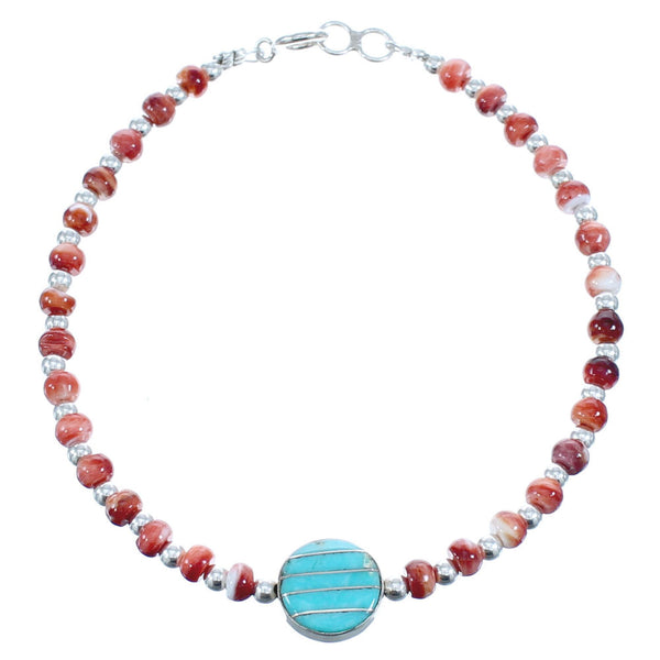 Sterling Silver Oyster Shell and Multicolor Centerpiece Bead Bracelet KX121040