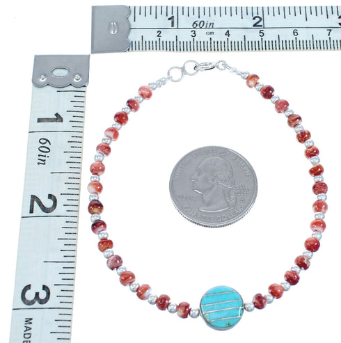 Sterling Silver Oyster Shell and Multicolor Centerpiece Bead Bracelet KX121040