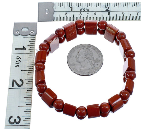 Red Jasper Southwest Stretch Bead Bracelet KX121029