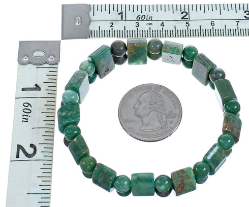 Green Jade Stretch Bead Bracelet KX121033