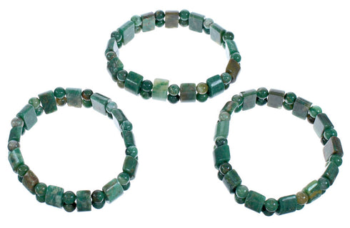 Green Jade Stretch Bead Bracelet KX121033