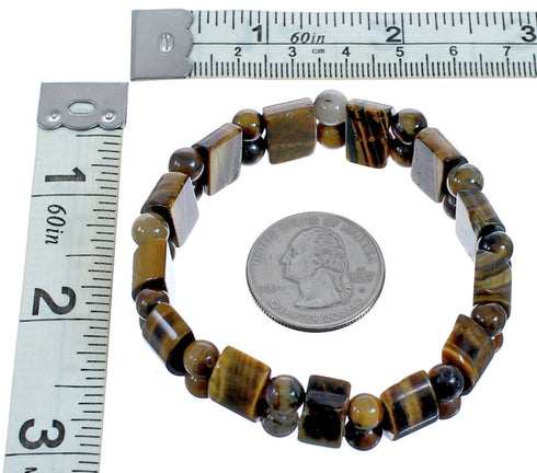 Southwest Tiger Eye Stretch Bead Bracelet KX121030