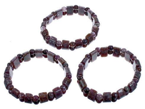 Lepidolite Southwest Stretch Bead Bracelet KX121028