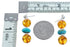 Southwest Amber and Turquoise Post Dangle Earrings KX121038