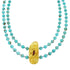 Southwest Turquoise and Amber Sterling Silver Bead Necklace KX121056