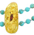Southwest Turquoise and Amber Sterling Silver Bead Necklace KX121056