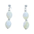 Sterling Silver Mother Of Pearl Bead Post Dangle Earrings KX121017