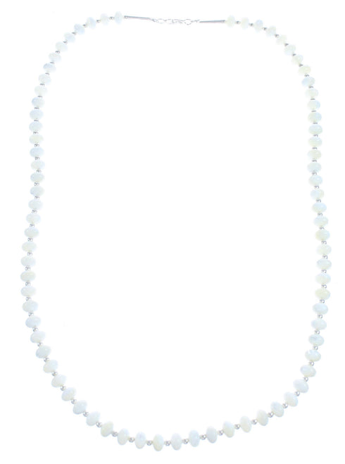 Sterling Silver with Mother Of Pearl Bead Necklace KX121007