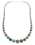 Sterling Silver Kingman Turquoise Bead Necklace KX121126