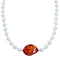 Southwest Mother of Pearl and Amber Bead Necklace KX121128