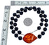 Sterling Silver Onyx and Amber Bead Necklace KX121129