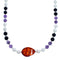 Sterling Silver Multicolor Bead Necklace KX121131