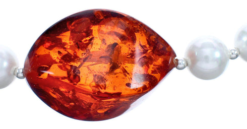 Sterling Silver Multicolor Bead Necklace KX121131