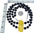 Southwest Onyx and Amber Sterling Silver Bead Necklace KX121132