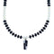 Sterling Silver Onyx and Mother Of Pearl Necklace with Pendant KX121144