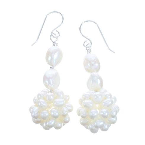 Fresh Water Pearl Bead Hook Dangle Earrings KX121125