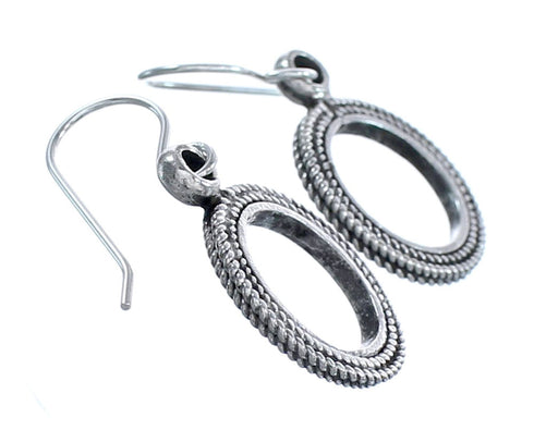 Navajo Sterling Silver Hook Dangle Earrings KX121124