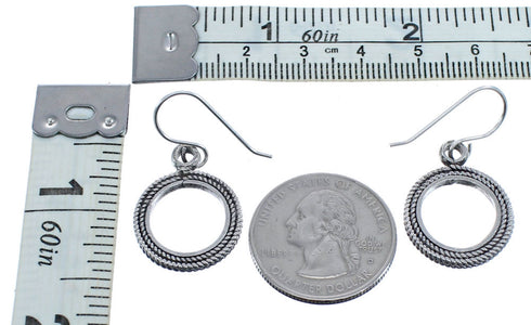 Navajo Sterling Silver Hook Dangle Earrings KX121124