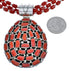 Sterling Silver Navajo Coral Pedant Bead Necklace KX121138