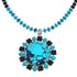 Turquoise Onyx Bead Necklace with Pendant KX121140