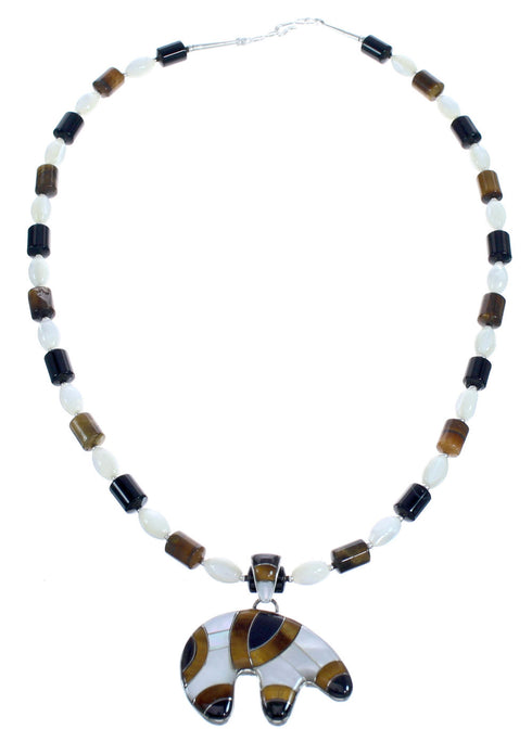 WhiteRock Multicolor Bear Pendant Bead Necklace KX121141