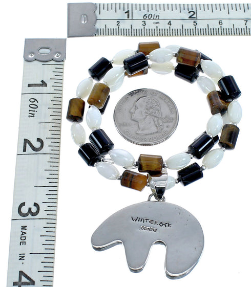 WhiteRock Multicolor Bear Pendant Bead Necklace KX121141