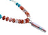 Navajo Red Oyster Shell Multicolor Bead Necklace with Inlay Pendant KX121139