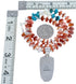 Navajo Red Oyster Shell Multicolor Bead Necklace with Inlay Pendant KX121139