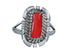 Coral Genuine Sterling Silver Navajo Ring Size 6-3/4 RX113325