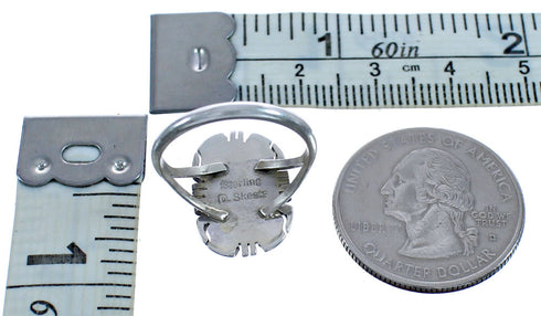 Coral Genuine Sterling Silver Navajo Ring Size 6-3/4 RX113325