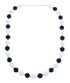 Onyx and Mother Of Pearl Sterling Silver Bead Necklace KX121150