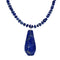Sterling Silver Lapis Bead Necklace and Pendant KX121156