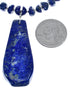 Sterling Silver Lapis Bead Necklace and Pendant KX121156