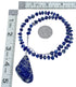 Lapis Sterling Silver Bead Necklace and Pendant KX121157