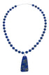 Southwest Lapis Sterling Silver Bead Necklace KX121160