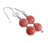 Pink Coral Bead Hook Dangle Earrings KX121162