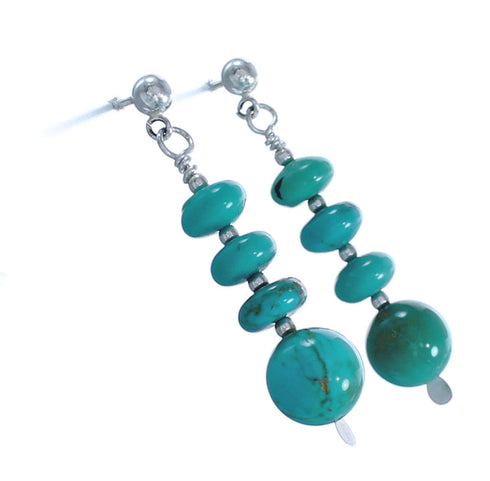 Southwest Turquoise Post Dangle Earrings KX121165