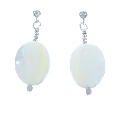 Southwest Mother Of Pearl Post Dangle Earrings KX121167