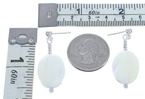 Southwest Mother Of Pearl Post Dangle Earrings KX121167