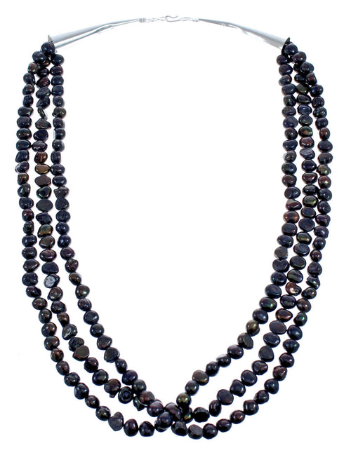 3-Strand Brown Fresh Water Pearl Twisted Bead Necklace KX121174
