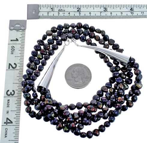 3-Strand Brown Fresh Water Pearl Twisted Bead Necklace KX121174