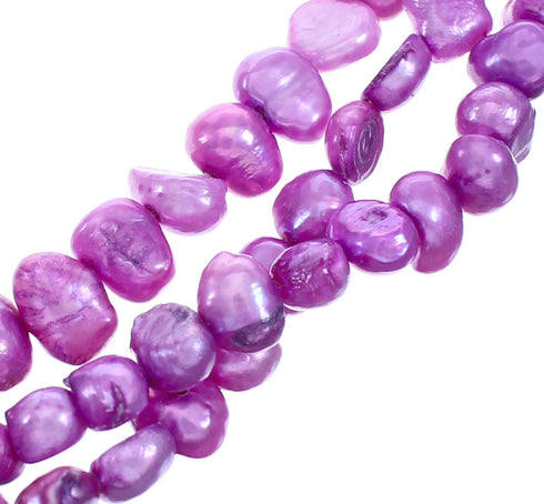 3-Strand Pink Fresh Water Pearl Twisted Bead Necklace KX121175