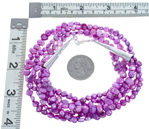 3-Strand Pink Fresh Water Pearl Twisted Bead Necklace KX121175