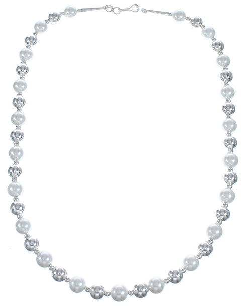 Sterling Silver And Fresh water Pearl Bead Necklace AX121667