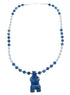 Denim Lapis Sterling Silver Southwest Bear Bead Necklace AX121637